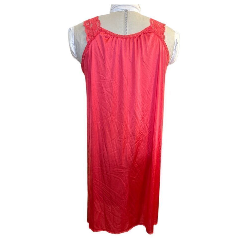 Shadow Line Women’s Nightgown & Robe Set Vtg 2-Pcs Sz. M Red Silky Nylon - Picture 5 of 12